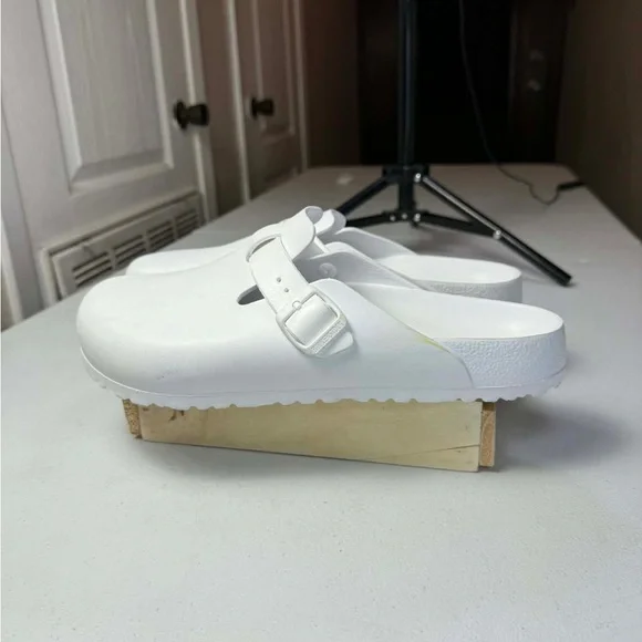 Birkenstock Boston Eva White Clogs Sz 46 Men Sz 13 Damaged - Picture 8 of 15
